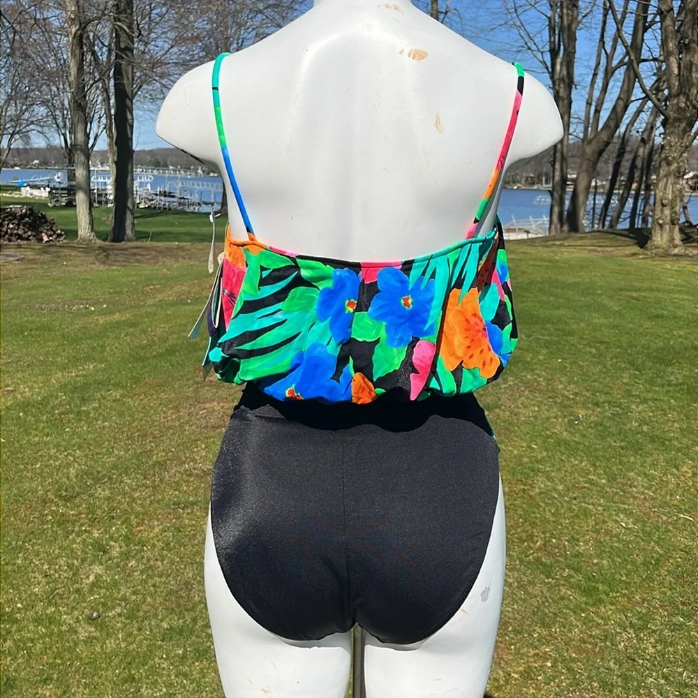 NWT vintage Sandcastle Swim Fit System tropical swimsuit 12 - Picture 4 of 11